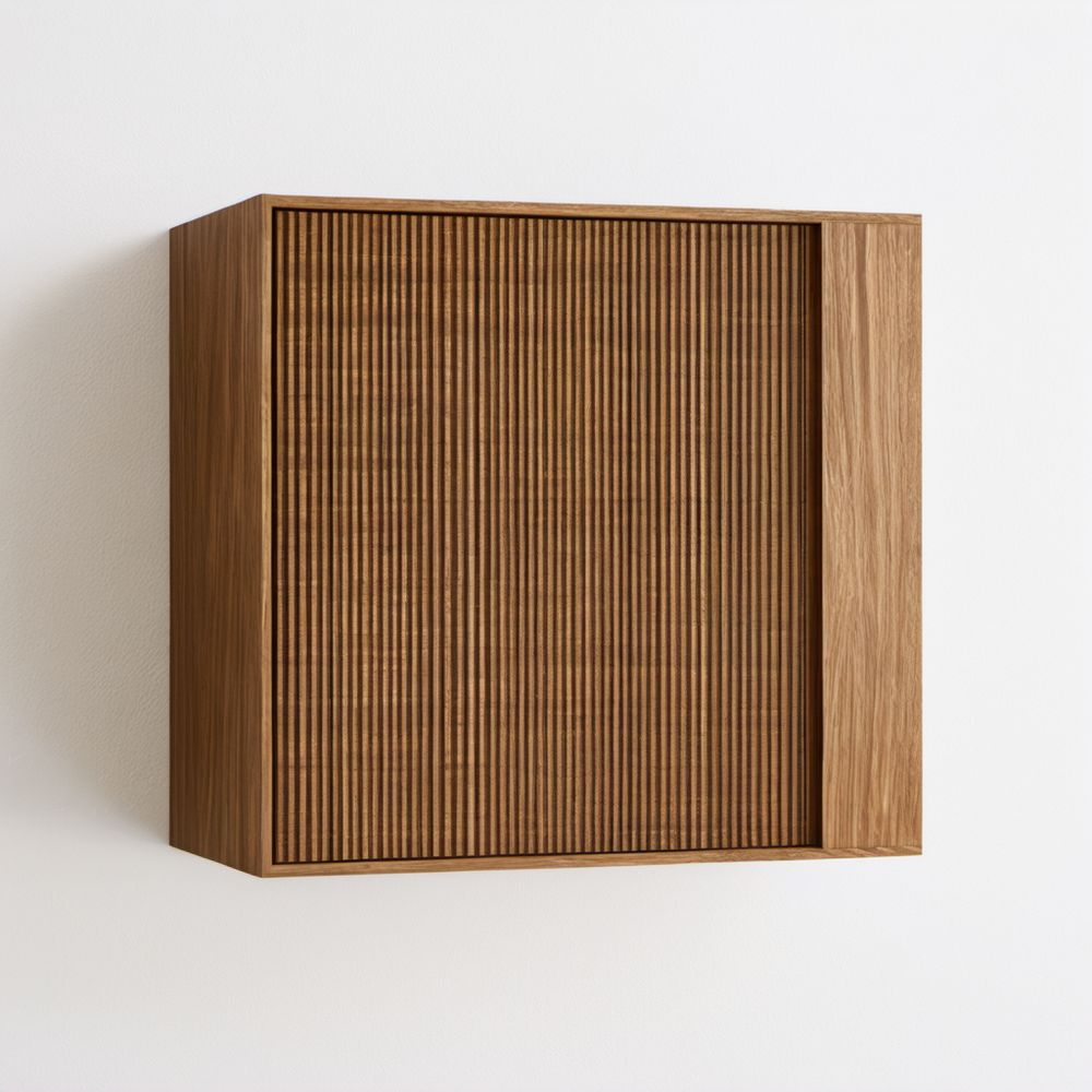 Wisząca szafka drewniana brązowa 60 x 60 x 15 cm