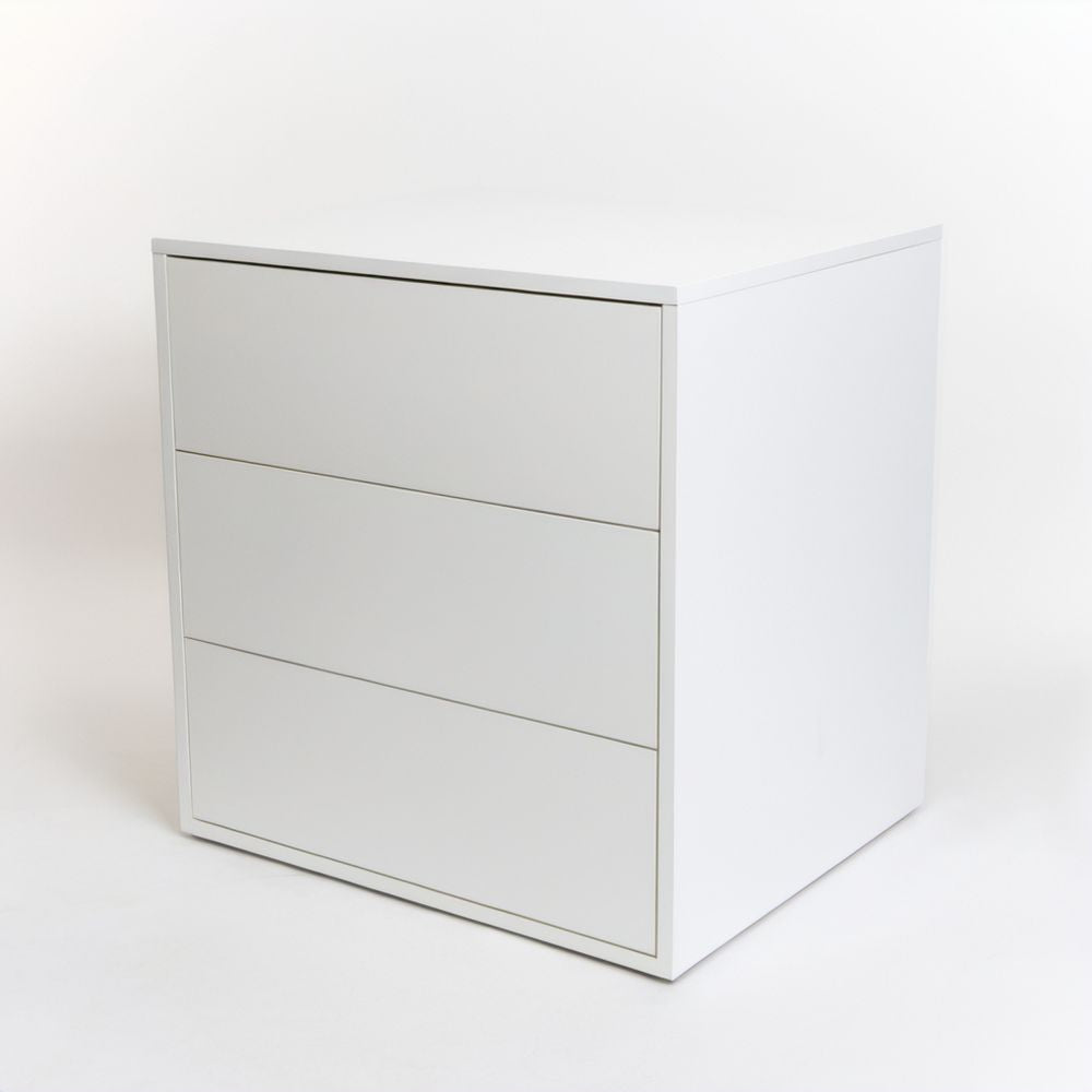Biała komoda z płyty MDF z 3 szufladami, 60 x 40 x 75 cm