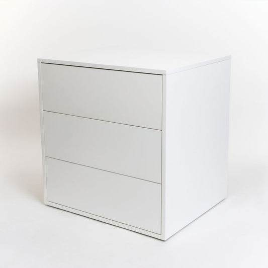 Biała komoda z płyty MDF z 3 szufladami, 60 x 40 x 75 cm