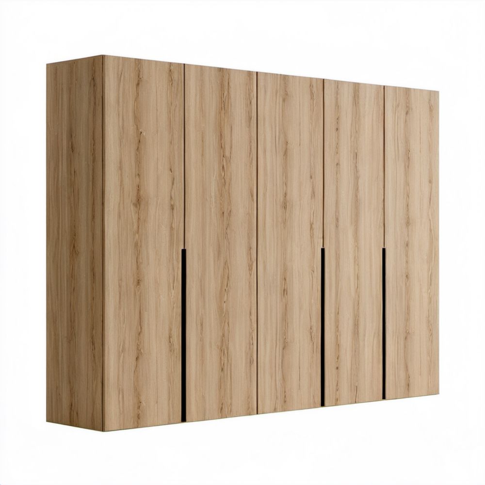 Szafa ubraniowa 6-drzwiowa z płyty laminowanej dąb artisan/czarny, 300 × 60 × 200 cm